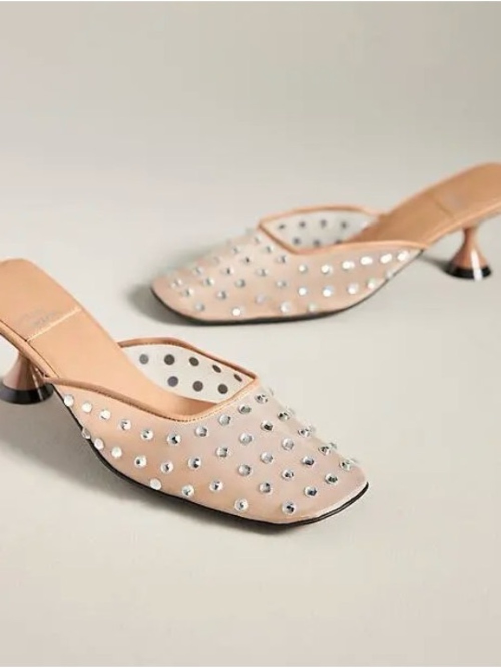 Jeffrey Campbell Nude Pink Studded Mule Heels